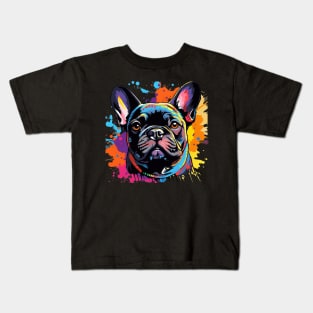 French Bulldog with a splash of color Kids T-Shirt